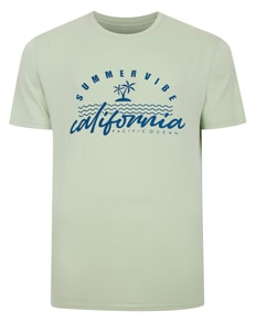 Bigdude California Print T-Shirt Light Green